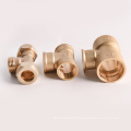 Compression Brass Water Pipe Fittings Compression Reducing Tee Pex Pipe Three Way Copper Fitting